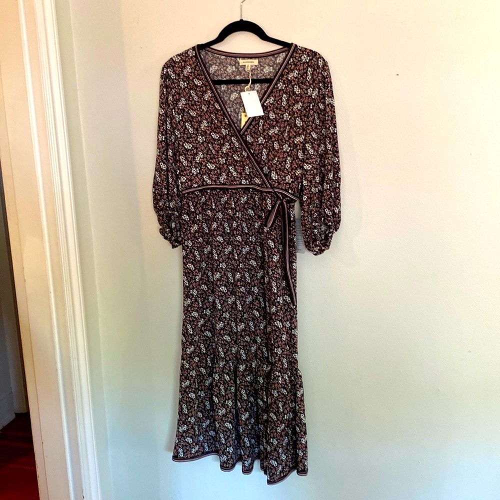 Floral stretch midi dress